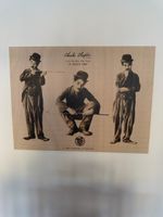 Holzbild Charles Chaplin "A Dog's Life" Dekoobjekt Unikat