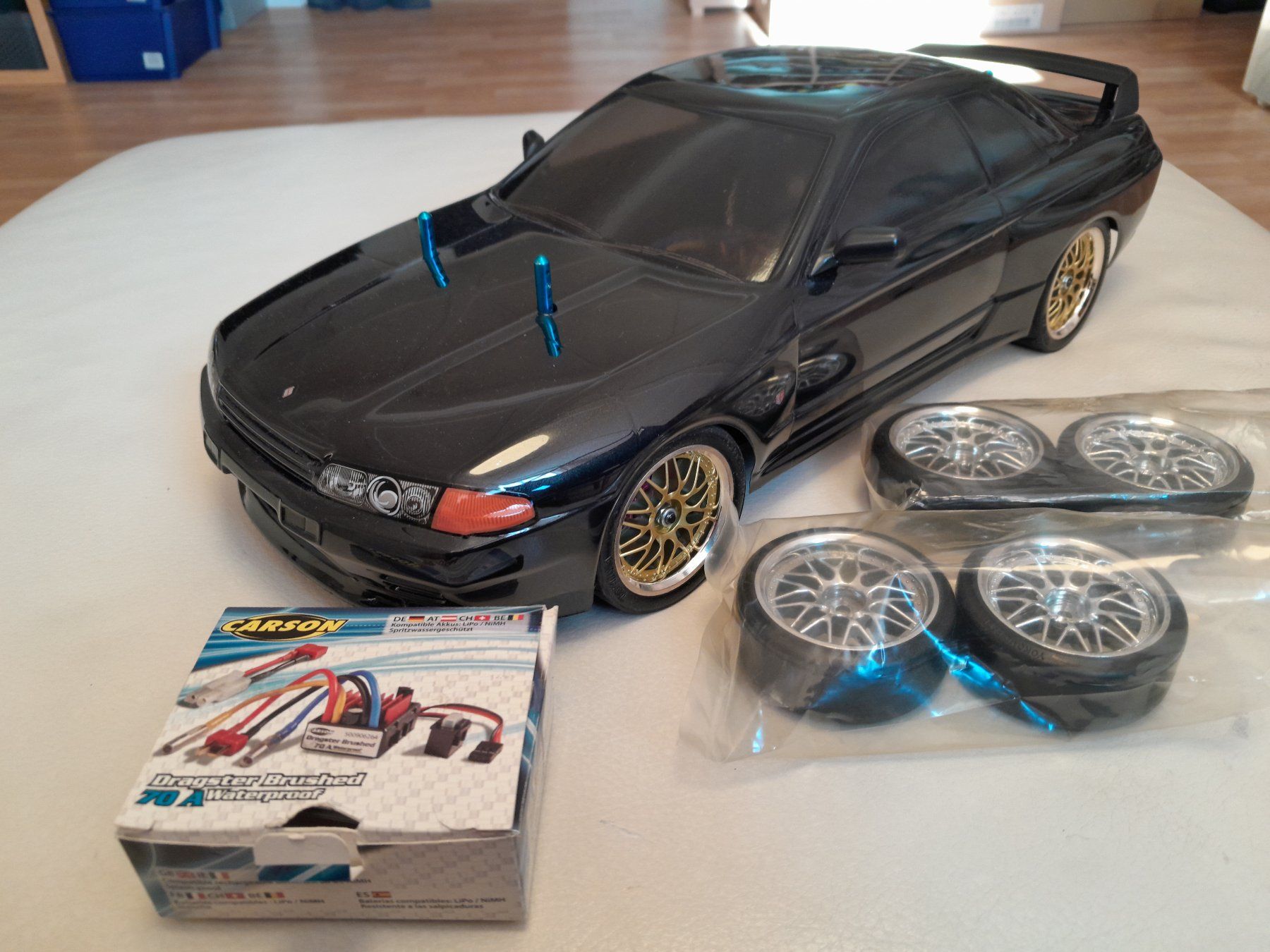 TAMIYA 1/10 BLACK NISSAN SKYLINE R32 AUF TT-01 CHASSIS (Neu (gemäss ...