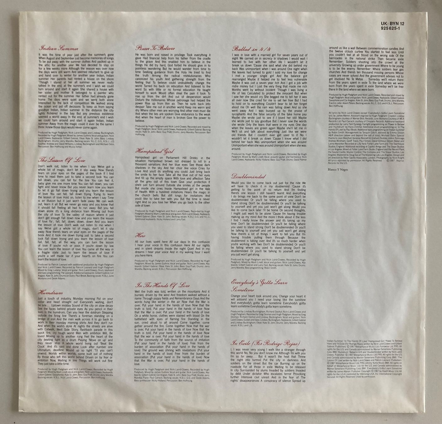 Vinyles: THE DREAM ACADEMY - REMEMBRANCE DAYS – D'occasion à Poliez-Pittet par Newtown-Records 2
