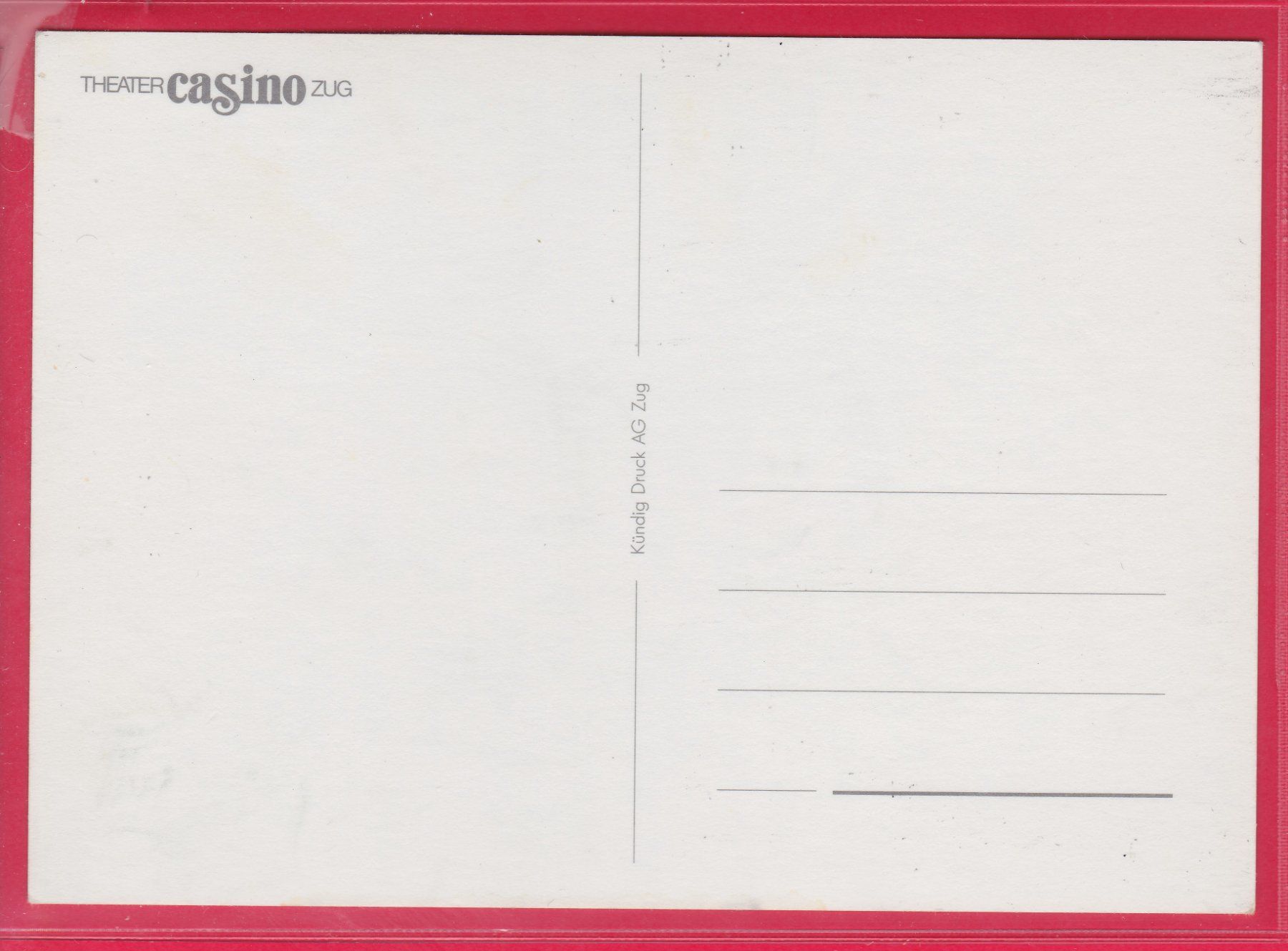 Cartoline postali: ZUG, THEATER CASINO – Usato da Oberrieden venduto da Gebirgsstelze 1