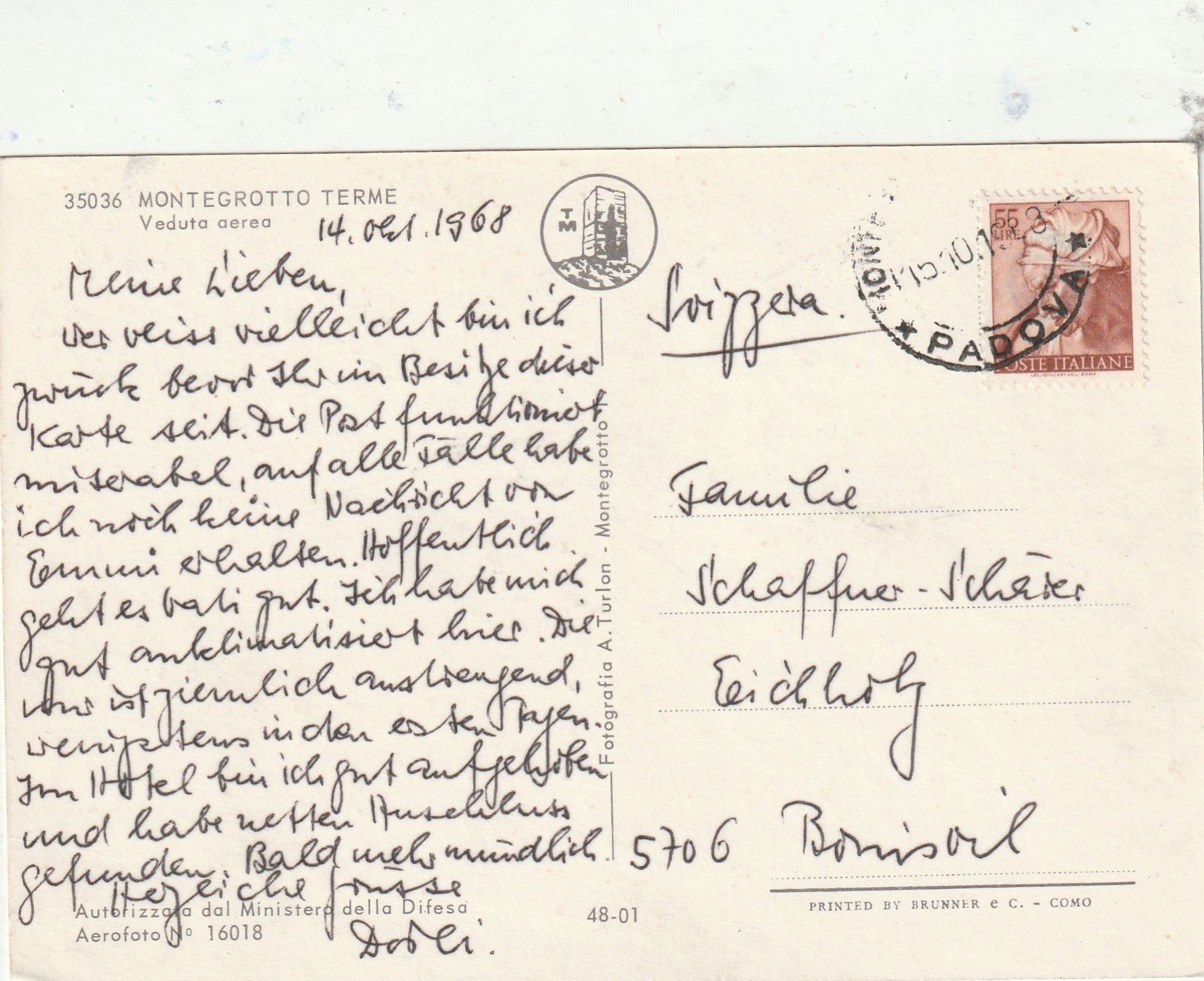 Cartoline postali: Montegrotte Therma – Usato da Lumbrein venduto da made02 1