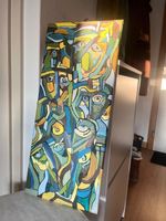 Abstraktes Gemälde farbig ca 20x60cm Acryl