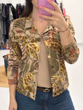 Gollehaug leichte Jacke 40 Dschungel Print beige grün