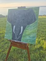 Gemälde Elefant mit Leinwand 50x70cm neuwertig
