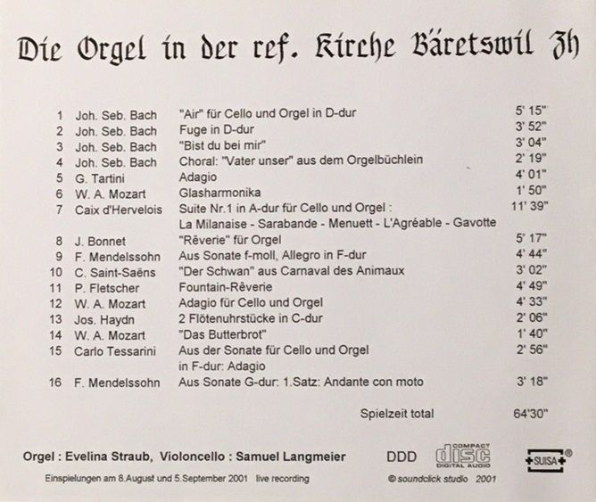 CD: Die Orgel in der ref. Kirche Bäretswil ZH – Usato da Grüningen venduto da azulblanco 1