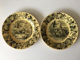 VAUDREVANGE 2 assiettes céramique / 2 keramik Teller (1830)