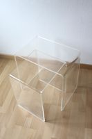 2x Plexiglas Satztische Transparent Acryl Space Age Retro