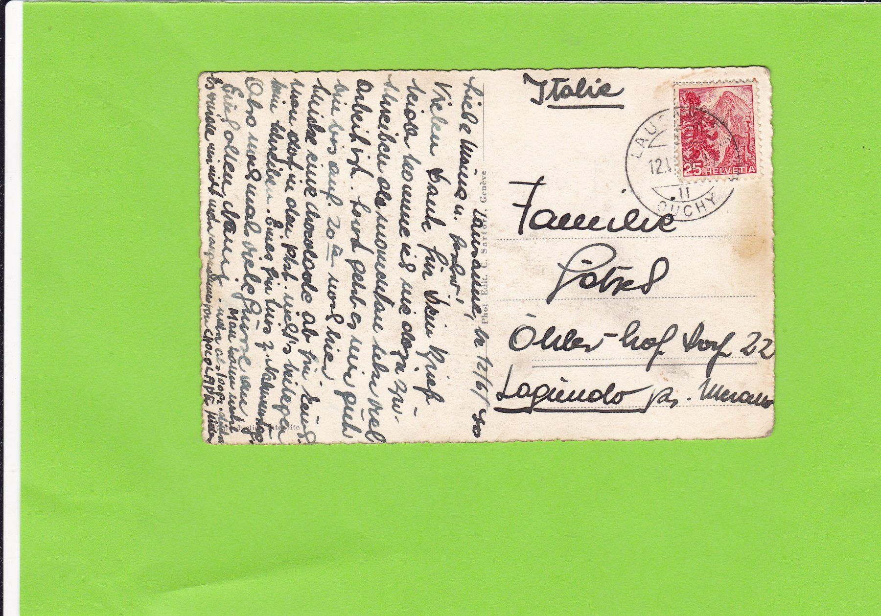 Cartoline postali: Ouchy-Lausanne – Usato da St. Peterzell venduto da neckertal 1