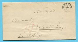 Faltbrief von Lyssach nach Freiburg ? 1862