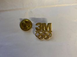 Pin's 3M Olympiques dorée, vintage! Superbe!
