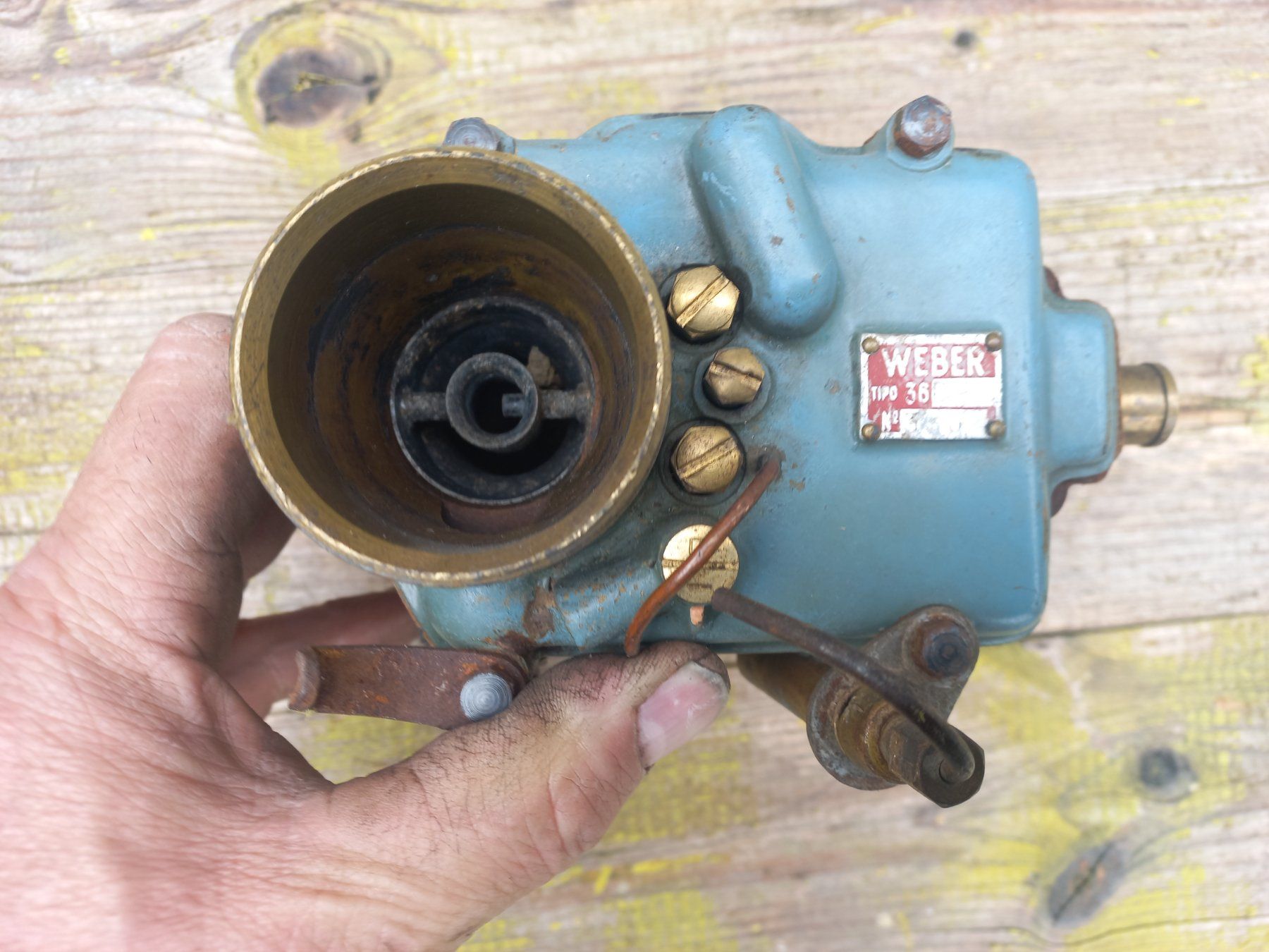 Tutti pezzi di ricambio auto: rarer Oldtimer Messing / Bronze Vergaser WEBER Tipo 36 DR3 – Usato da Dulliken venduto da Dullikenlerchclassic 5