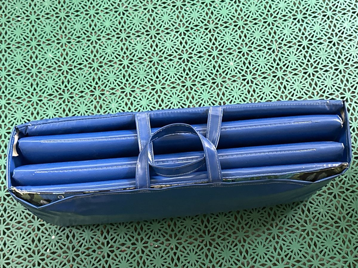 Sedie a sdraio: Retro Liegestuhlunterlage, blau gemustert, 70er – Usato da Zürich venduto da Chaeffeler 6