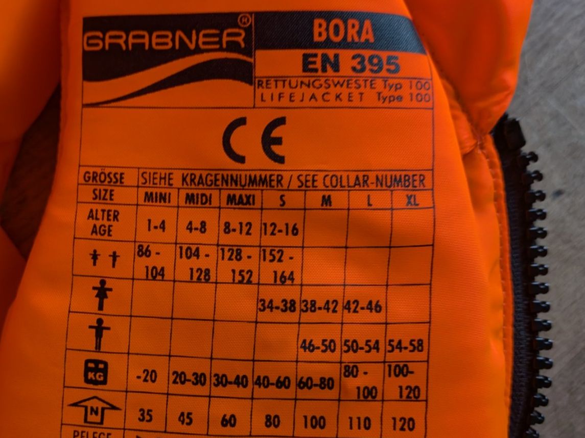 Giubbotti di salvataggio: Rettungsweste GRABNER BORA 20-30kg Mini Orange – Usato da Tann venduto da modmg 2