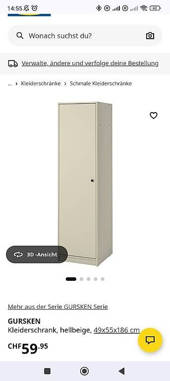 Schränke: Kleiderschrank Einzel tür IKEA – Gebraucht aus Zürich von aba_6b6j 2