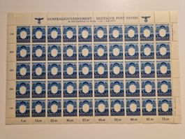 Deutsches Reich Generalgouvernement Bogen postfrisch
