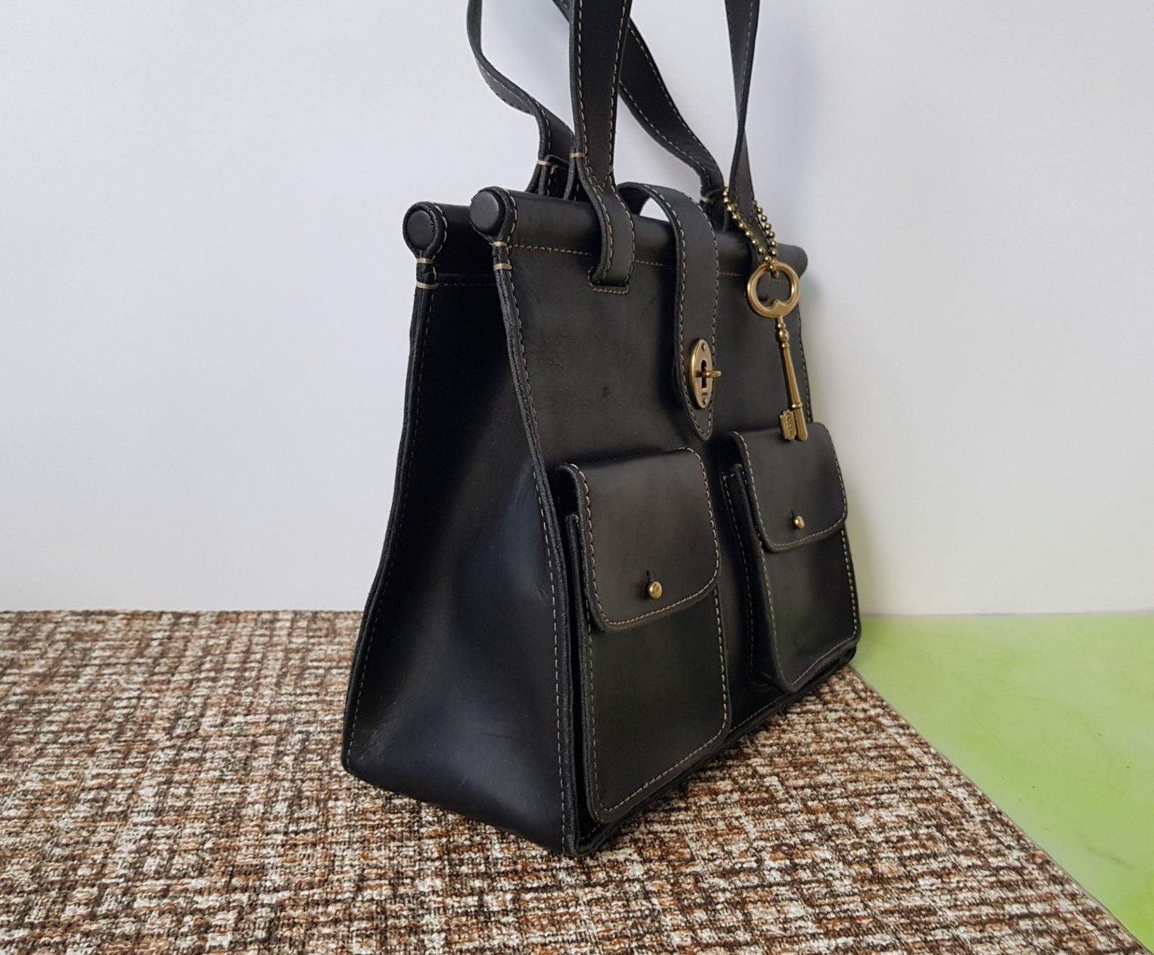 Fossil Borse da donna: Fossil Leder Handtasche schwarz – Usato da Basel venduto da Birs868 2