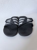 Adidas Adissage (Adiletten) schwarz silber Gr. 47