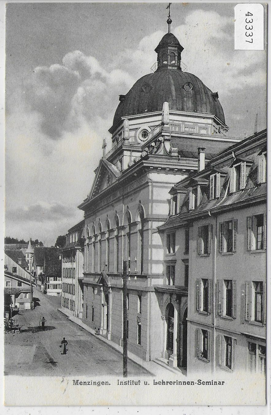 Cartoline postali: Menzingen - Institut u. Lehrerinnen-Seminar – Usato da Ettingen venduto da Kartenplanet