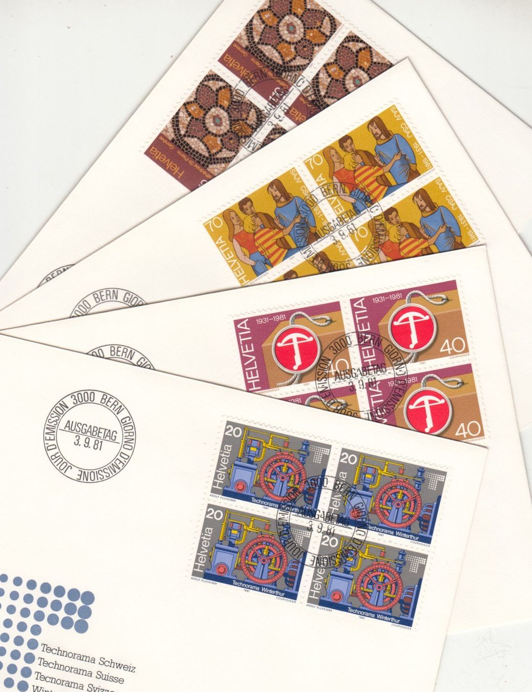 Tutti i francobolli: SBK 656 - 659 im 4er Block FDC – Usato da Bürglen TG venduto da StampGraf