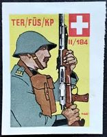 Soldatenmarke 2.WK, Ter Füs Kp II/184, geschn, Wi Ter 382