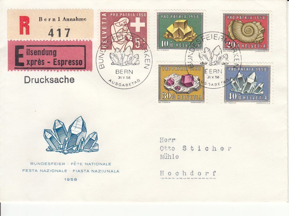 Tutti i francobolli: SBK B86 - B90 FDC – Usato da Bürglen TG venduto da StampGraf