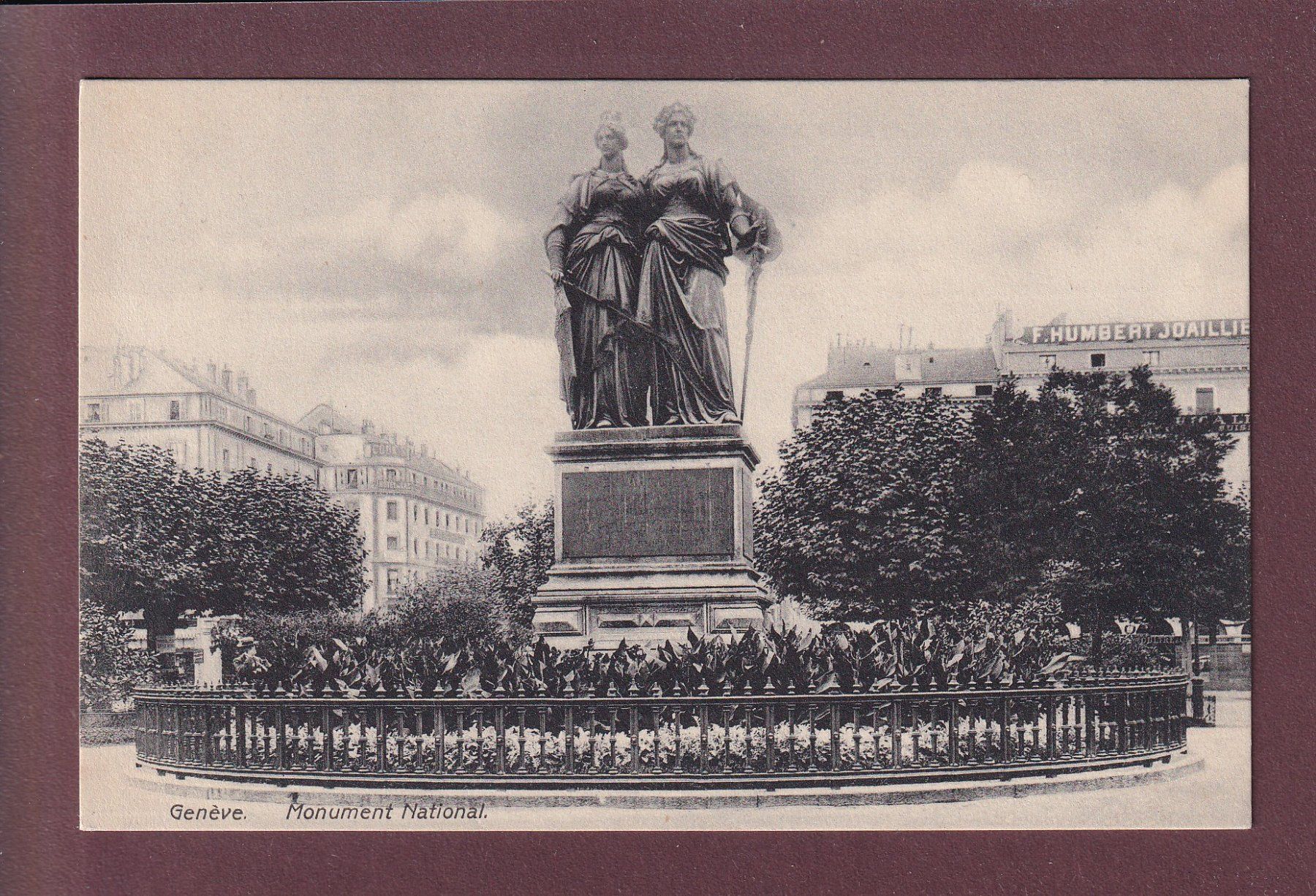 Cartoline postali: GENEVE - Monument National – Usato da Pully venduto da nicecards