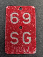 Velonummer SG 69 plaque Velo