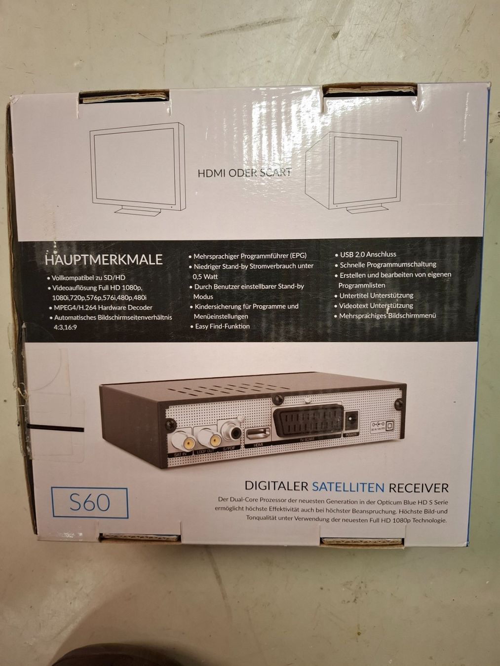 Ricevitori: Digitaler Satelliten Receiver Blue Opticum S60 HD – Usato da Steinach venduto da Gauto 1