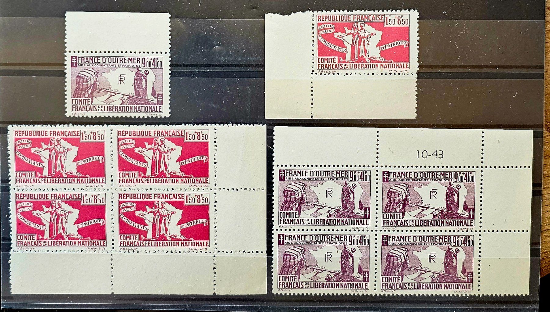 Alle Briefmarken: FRANCE libre, comité de libération **, 1943 – Neu (gemäss Beschreibung) aus Les Valettes von Nuba1
