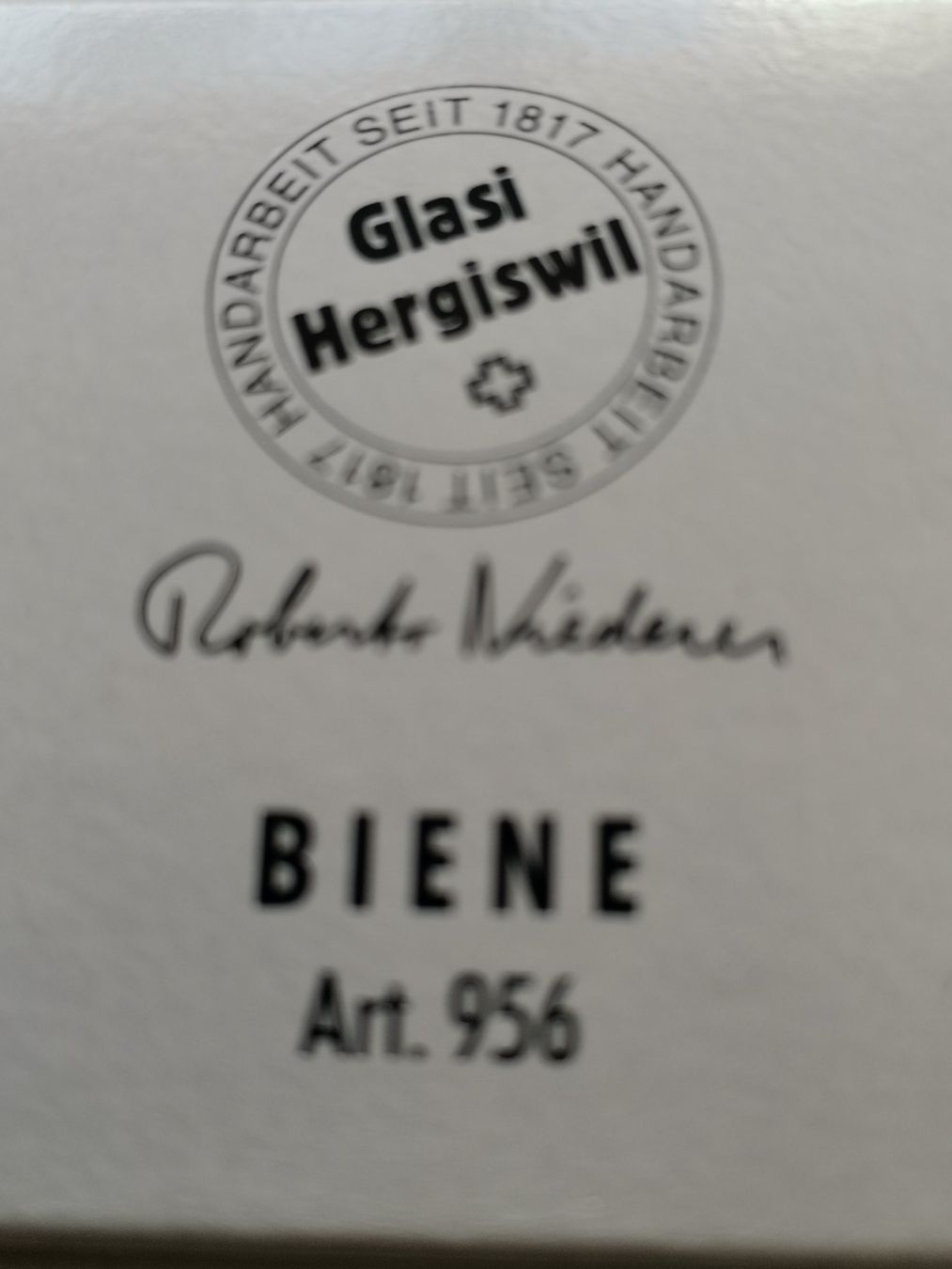 Glasi Hergiswil Bicchieri: Die Glasbiene von Glasibläserei Hergiswil – Nuovo e nell'imballaggio originale da Seuzach venduto da Tritis01 7