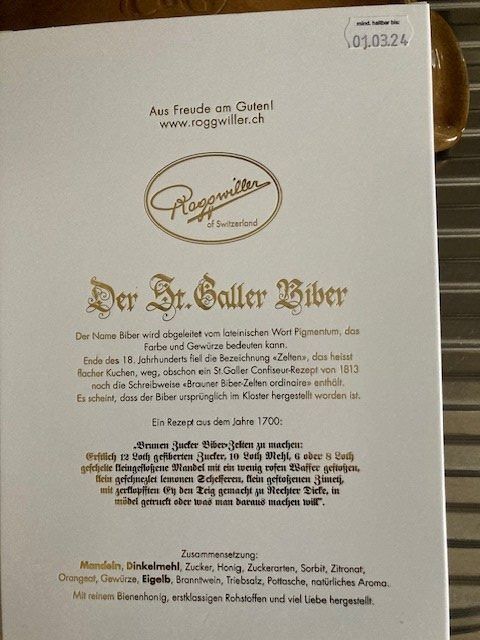 St. Galler Biber von Roggwiller (Neu und originalverpackt) in Näfels ...