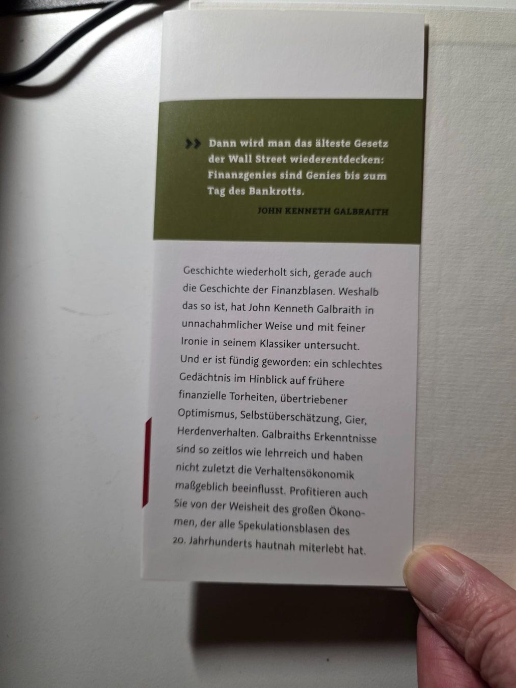 Libri: Spekulationsblasen - John Kenneth Galbraith - 2020 – Nuovo (secondo la descrizione) da Walterswil BE venduto da Lonitti 2