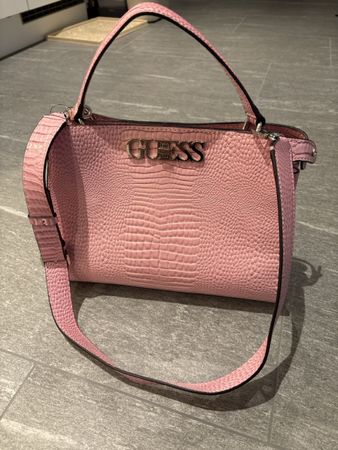 Guess Handtasche rosa Kroko-Optik top Zustand