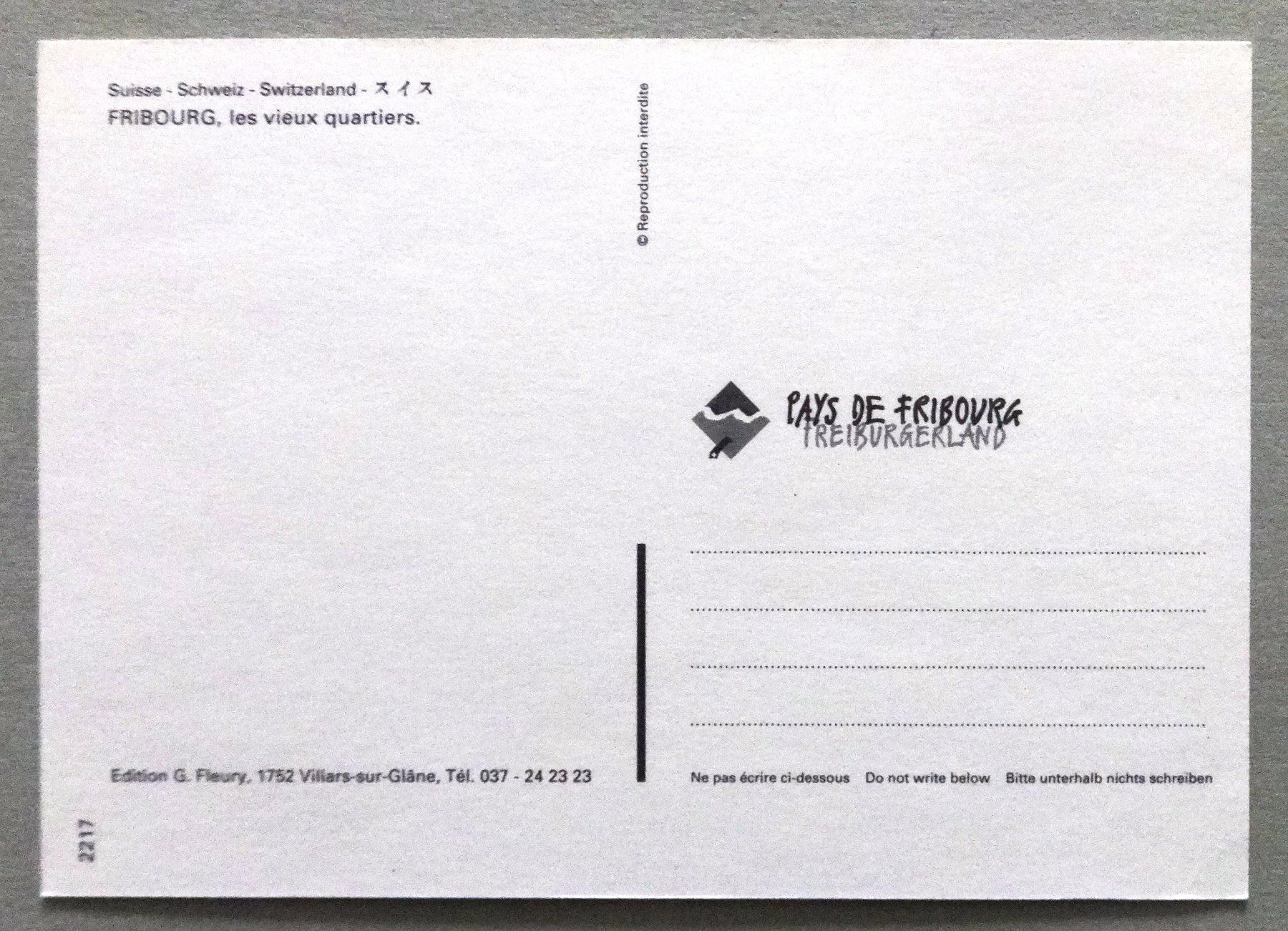 Cartoline postali: Fribourg, les vieux quartiers – Usato da Fétigny venduto da Billy2miny 1
