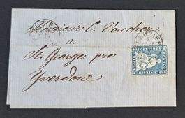 Strubel 23C / 23B3 auf Faltbrief von Fleurier