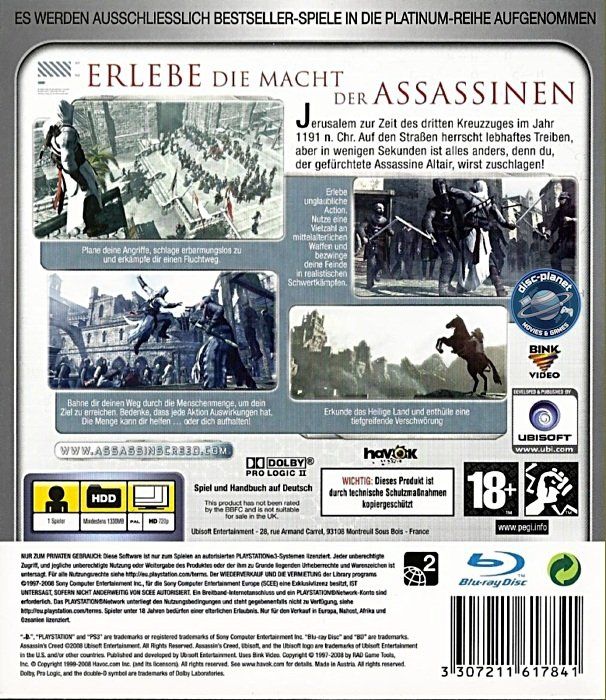Giochi: PS3 - Assassin's Creed (2007) – Usato da Embrach venduto da disc-planet 1