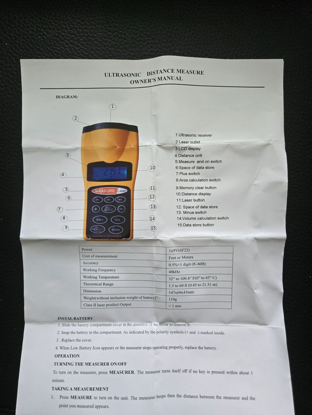 Mesurer: UltraSonic Distanzmesser – Neuf (Voir description) à Bettenhausen par Pollypocket 3