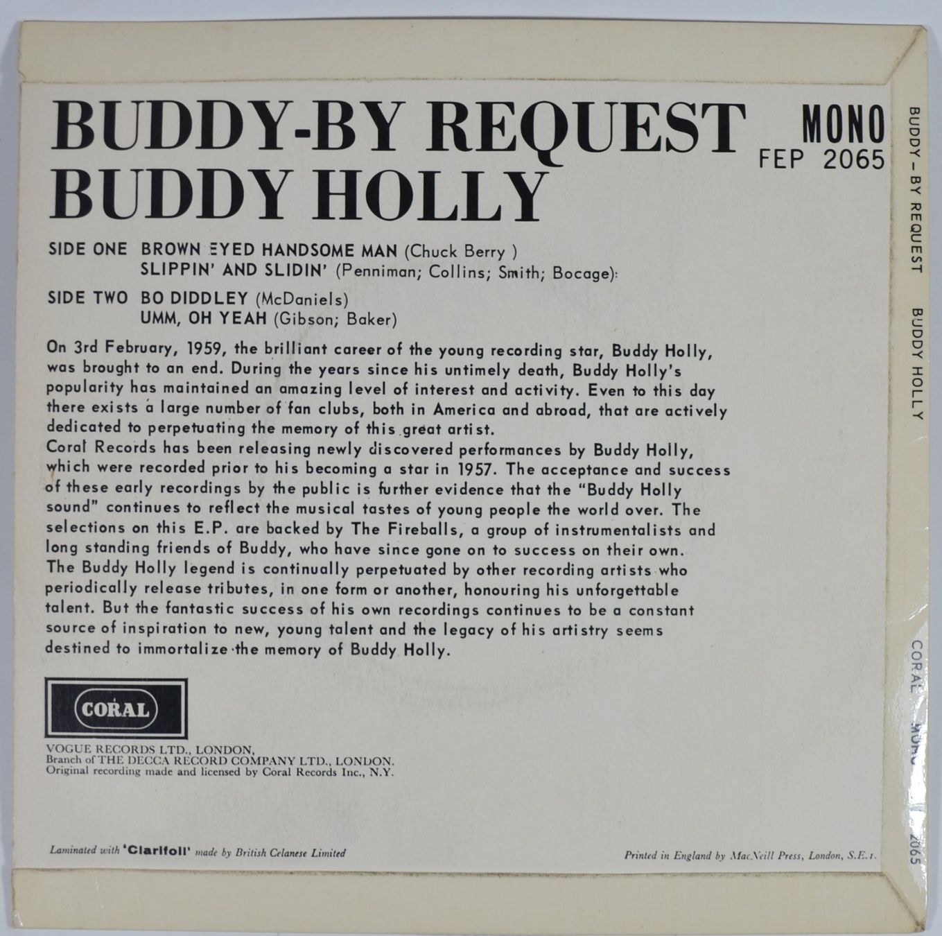 Dischi in vinile: EP: BUDDY HOLLY - By Request – Usato da Frenkendorf venduto da Yard-Sale-2000 1