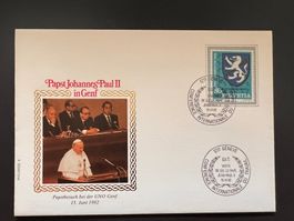 Philswiss Spezialcouvert Papst Paul II in Genf 1982  (R573)