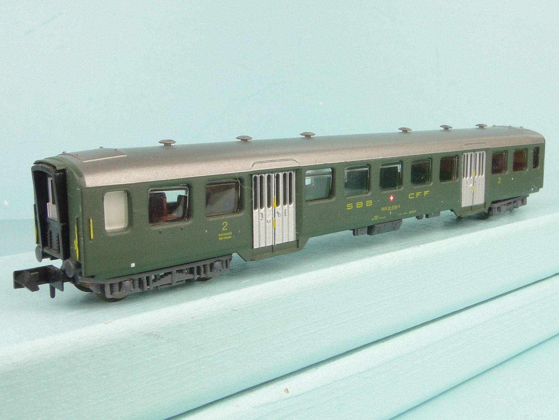 Arnold Modellini di ferrovie: Arnold Spur N SBB Leichstahlwagen – Usato da Bülach venduto da Albitrain