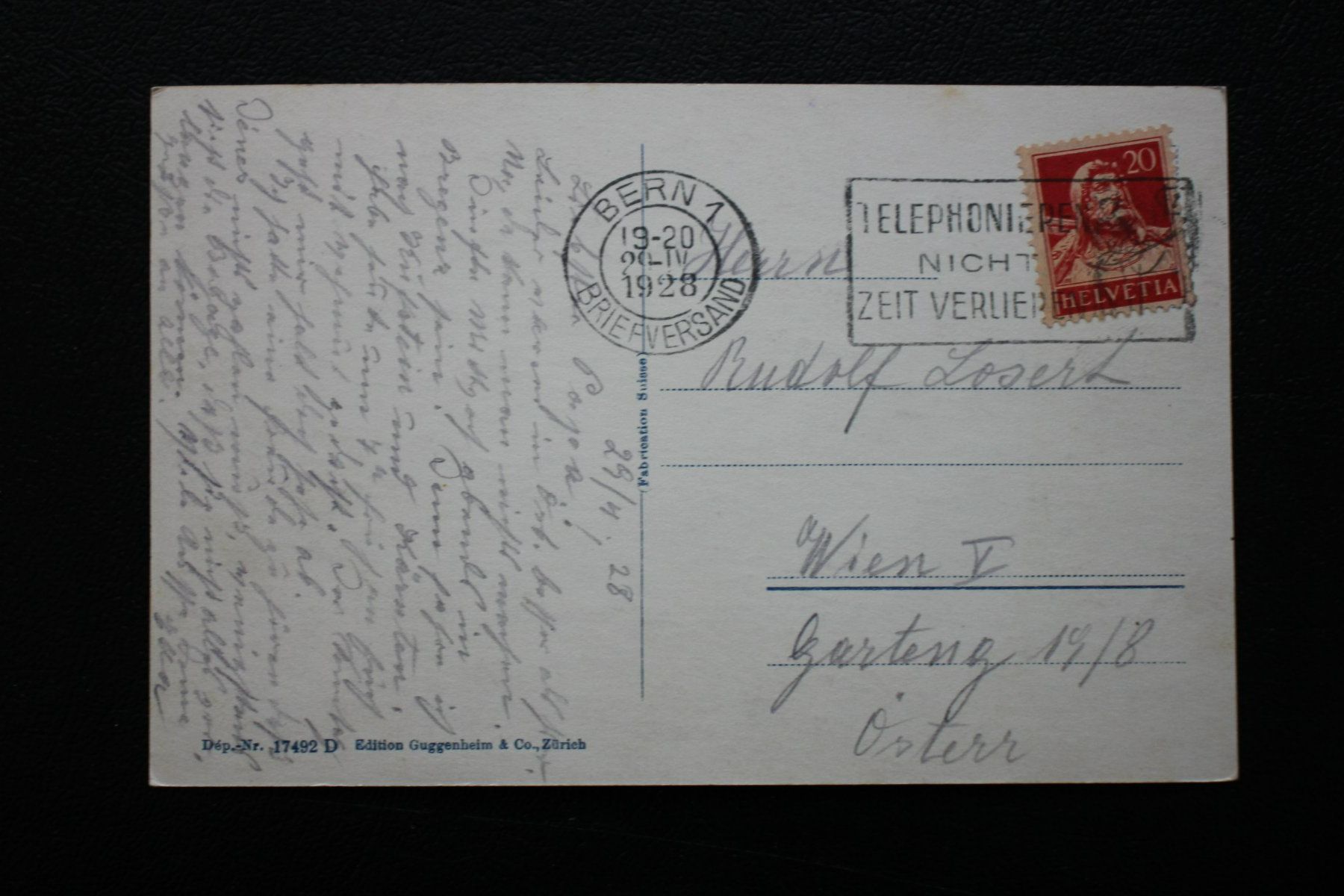 Cartoline postali: Ansichtskarte Bern Nydeckquartier gelaufen 1928 gebraucht – Usato da Wiedlisbach venduto da han_n6ff 1