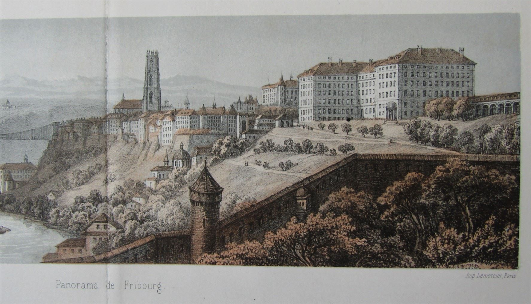 Gravures: Fribourg Panorama von Deroy – D'occasion à Rafz par Helvet32 1