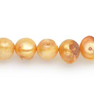 Perle (finte): Süsswasserperlen 10mm goldfarbig 1Strang – Nuovo (secondo la descrizione) da Alpnachstad venduto da perlengaby
