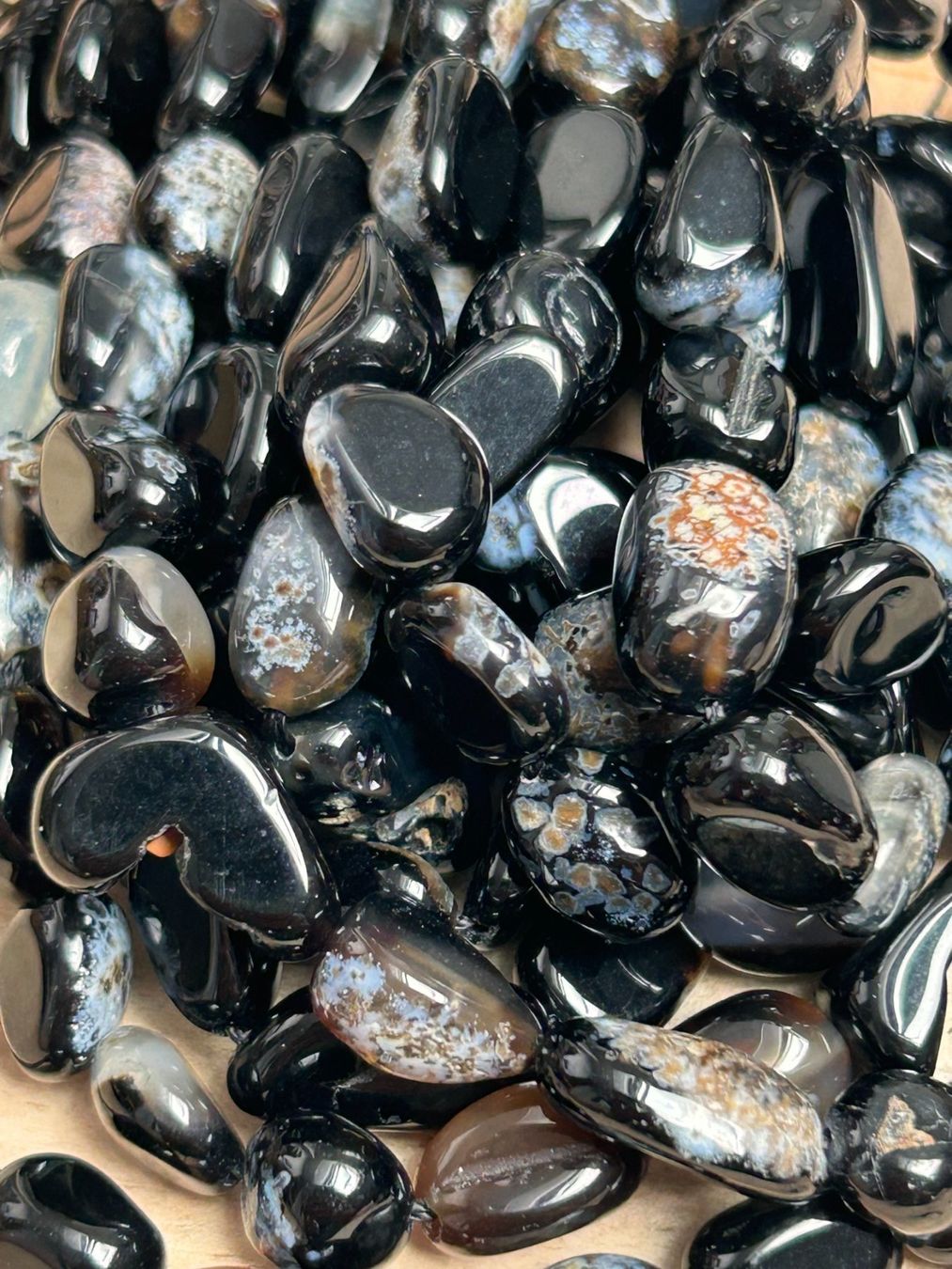 Pietre preziose: Strang echte black onyx Nuggets / stone 8-10 mm – Nuovo e nell'imballaggio originale da Niederrohrdorf venduto da Ytobi 2