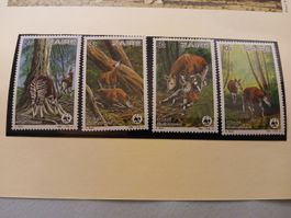 Timbres Zaïre - Okapis WWF - Série Complète Rare!