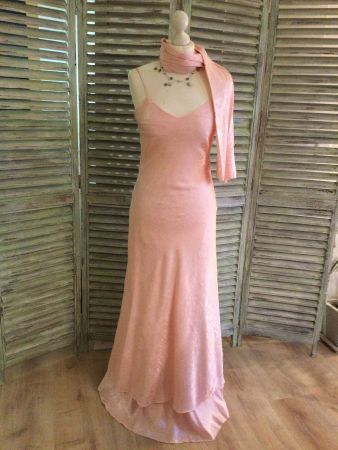 Longue robe rose irisé + Foulard LULU-H, taille S