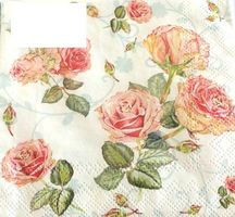 Serviette rosie white 25x25 (1133) 2Stk.