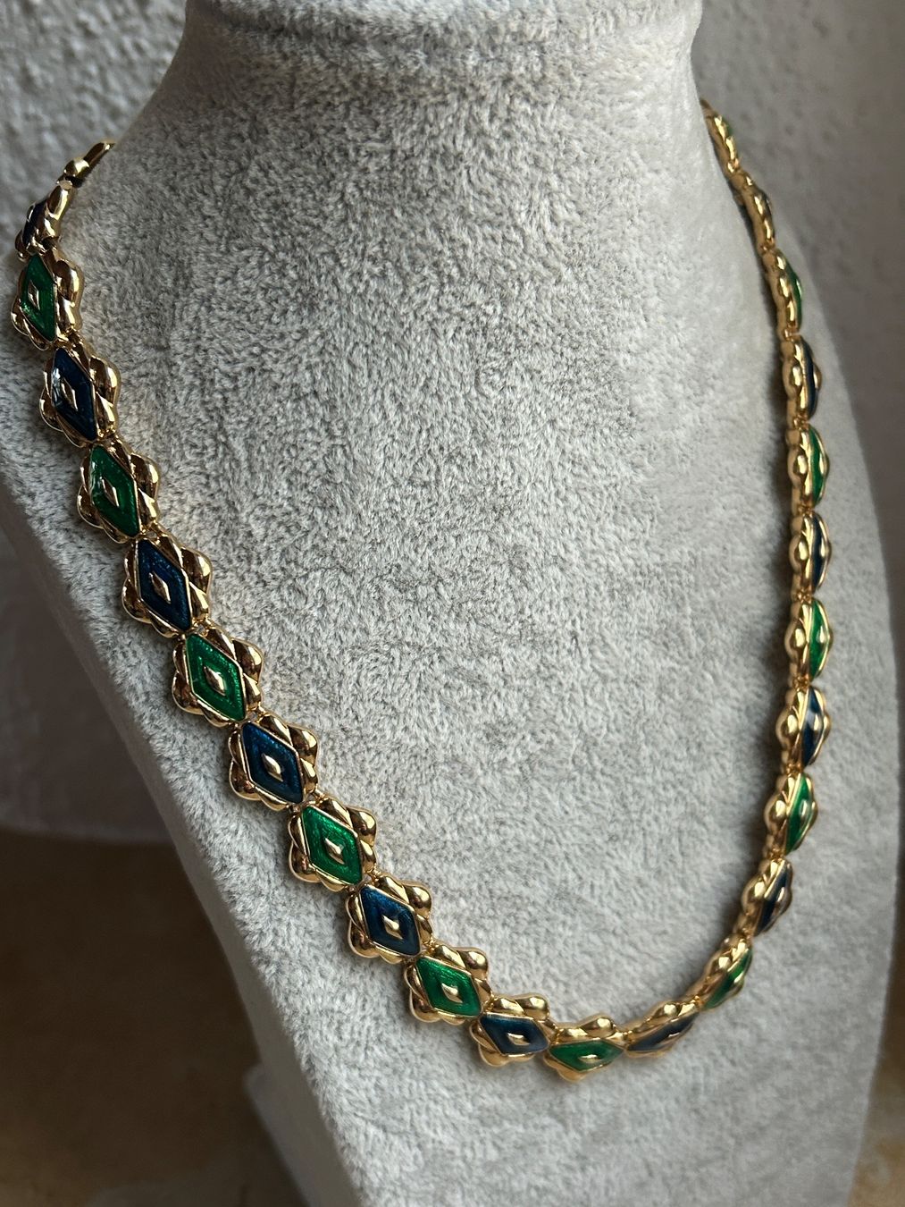 Ketten: Vintage Kette Emaille grün blau – Gebraucht aus Basel von bellespirit 1