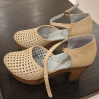 Elegante Deerberg Clogs aus Leder & echtem Holz – Gr. 38