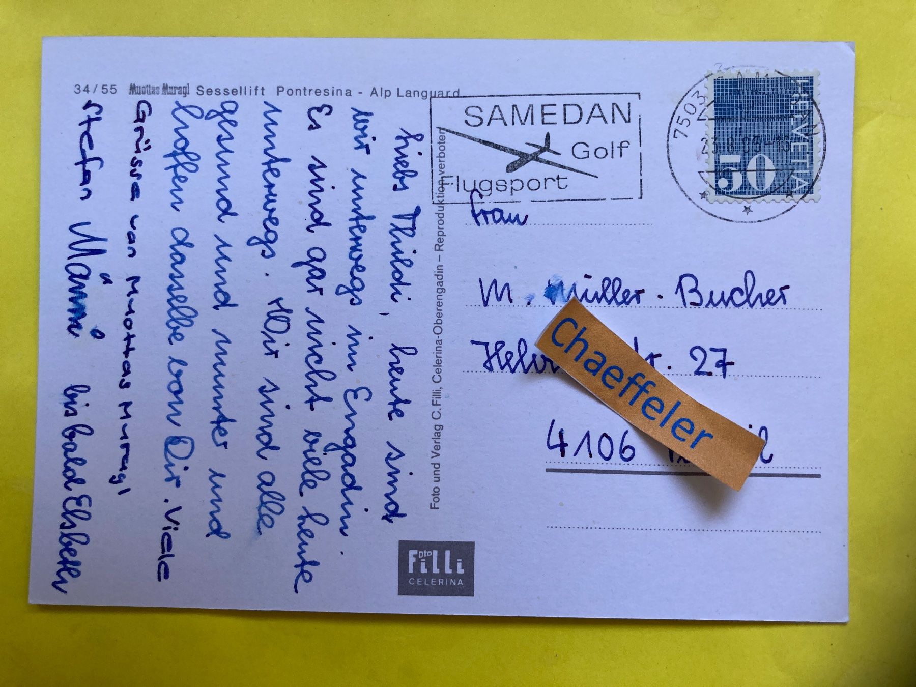 Cartes postales: Muottas Muragl – D'occasion à Zürich par Chaeffeler 1